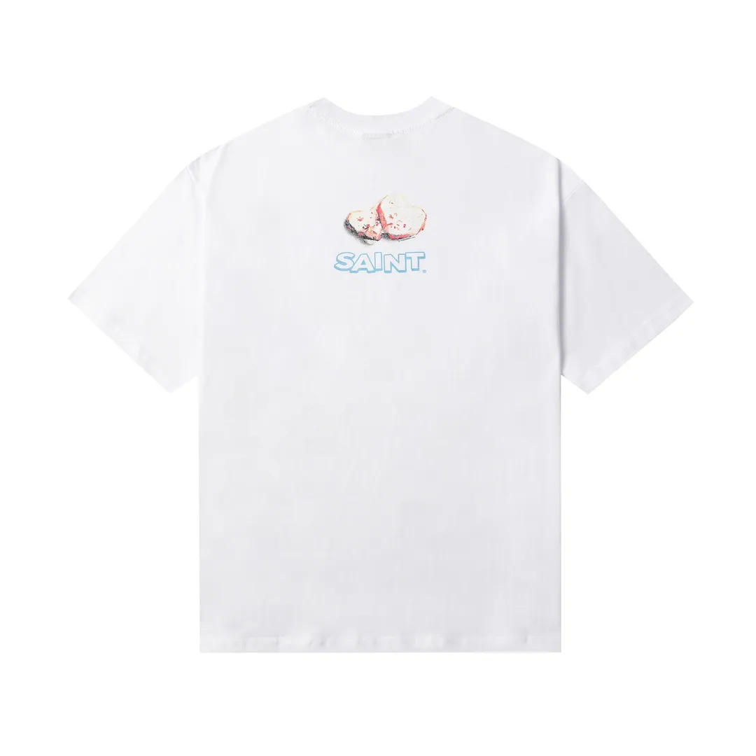 Saint Michael series craft drawing round neck short sleeves Style number: D3181P110 Color: White Size: S M L XL